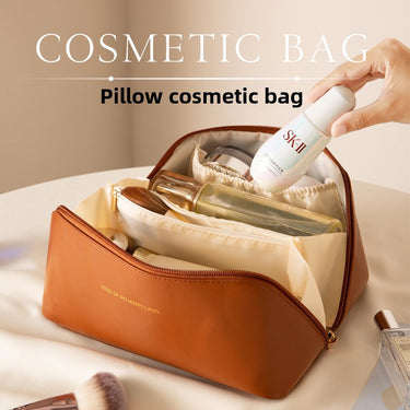 Chic Travel Makeup Bag – Large, Stylish & Spill-Proof Cosmetic Organizer